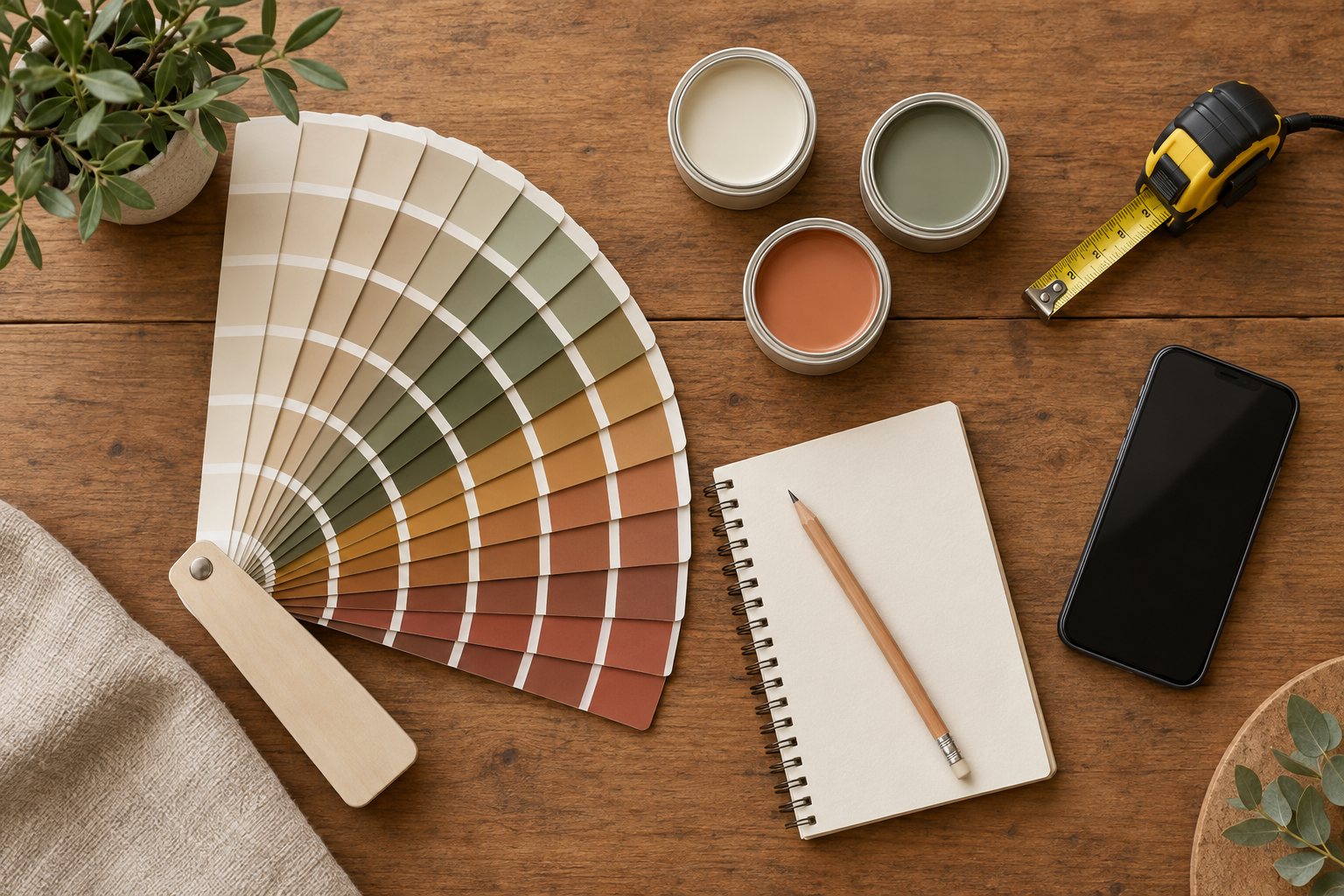 Carta de color, notas y medidas